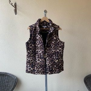 Charter Club Animal Print Puff Vest Sz L
